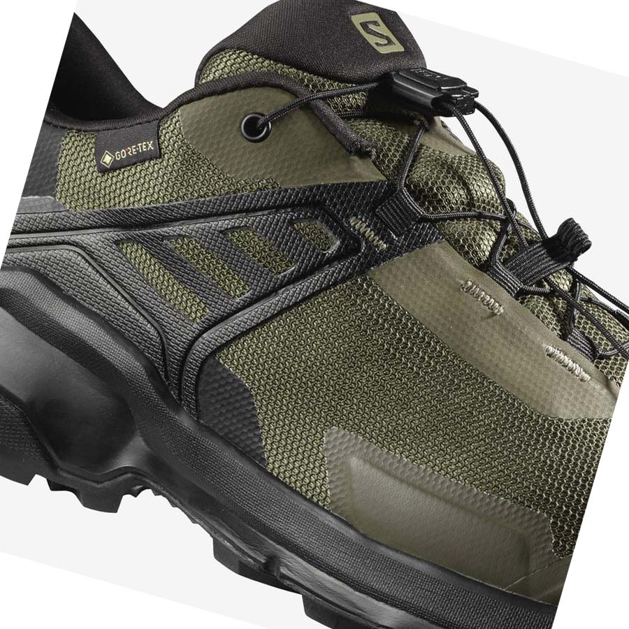 Tenis Senderismo Salomon X RAISE GORE-TEX Hombre Negros Verde Oliva | MX 3602SGL